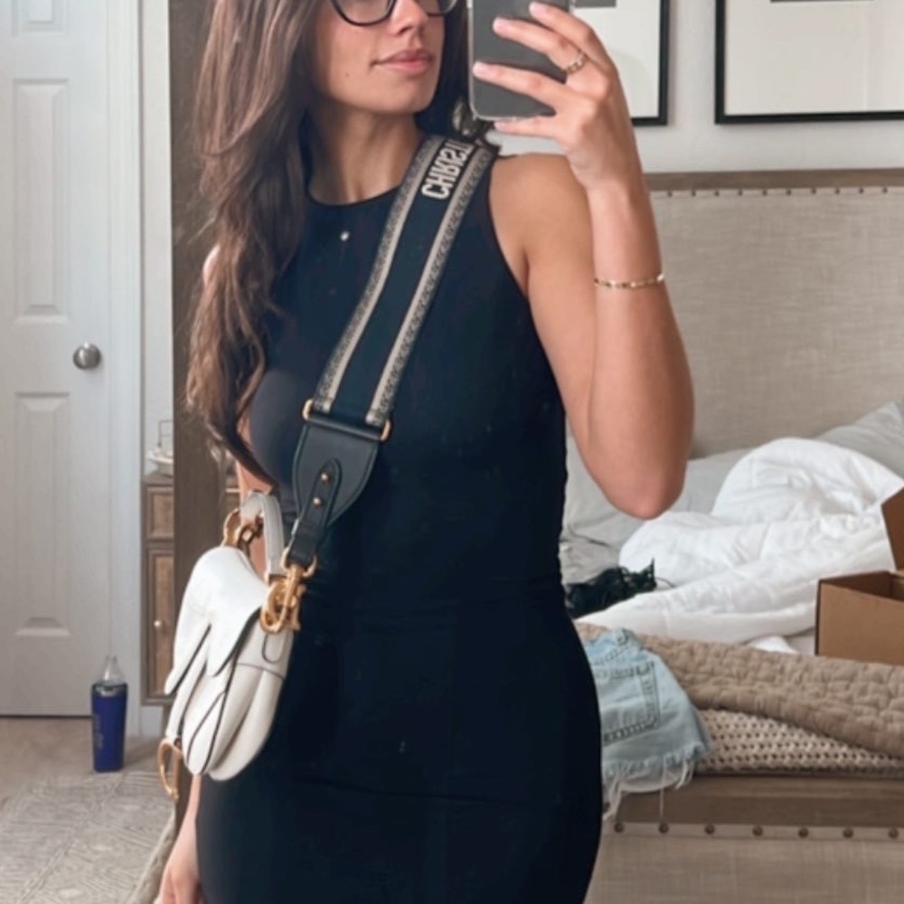 Dior embroidered saddle strap